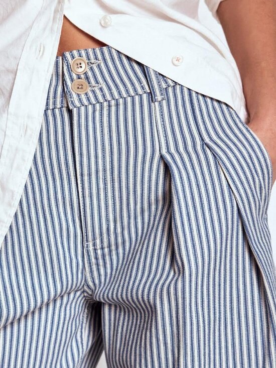 BODEN Brompton Wide leg Trousers Blue Stripe - Picture 12 of 13